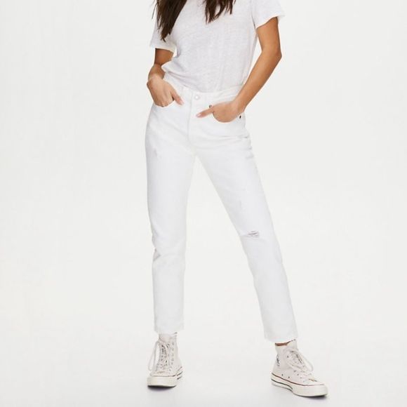 Levi's 501 White Distressed Denim Jeans - Picture 1 of 14